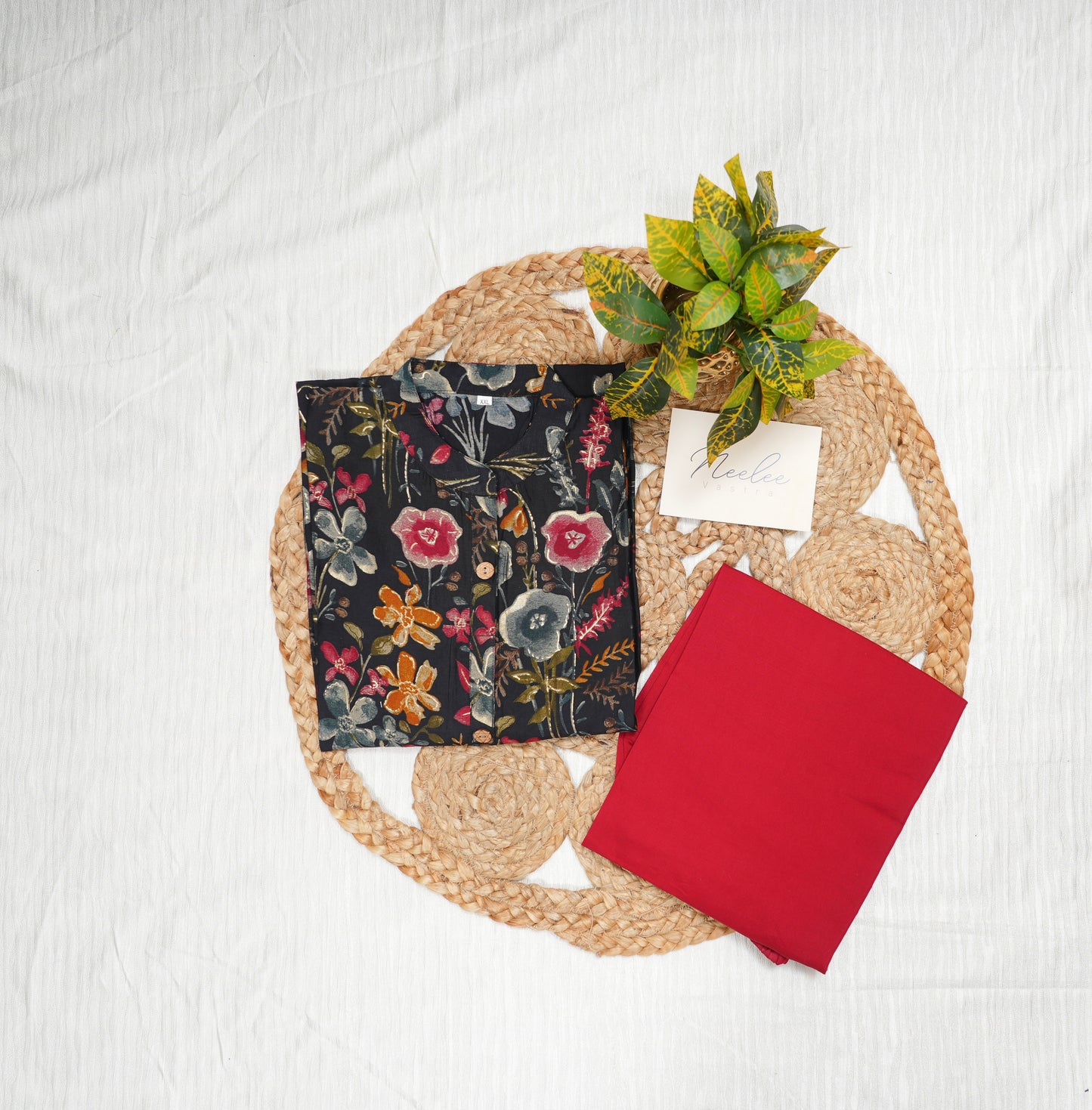 Modal Silk Straight Kurtha Set with Pant - NV020