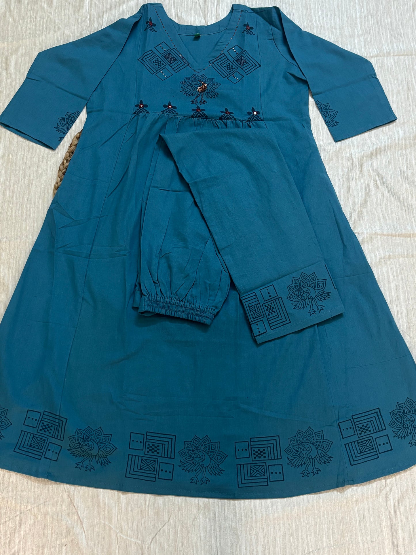 Cotton Straight Kurtha set with Pant - NV031