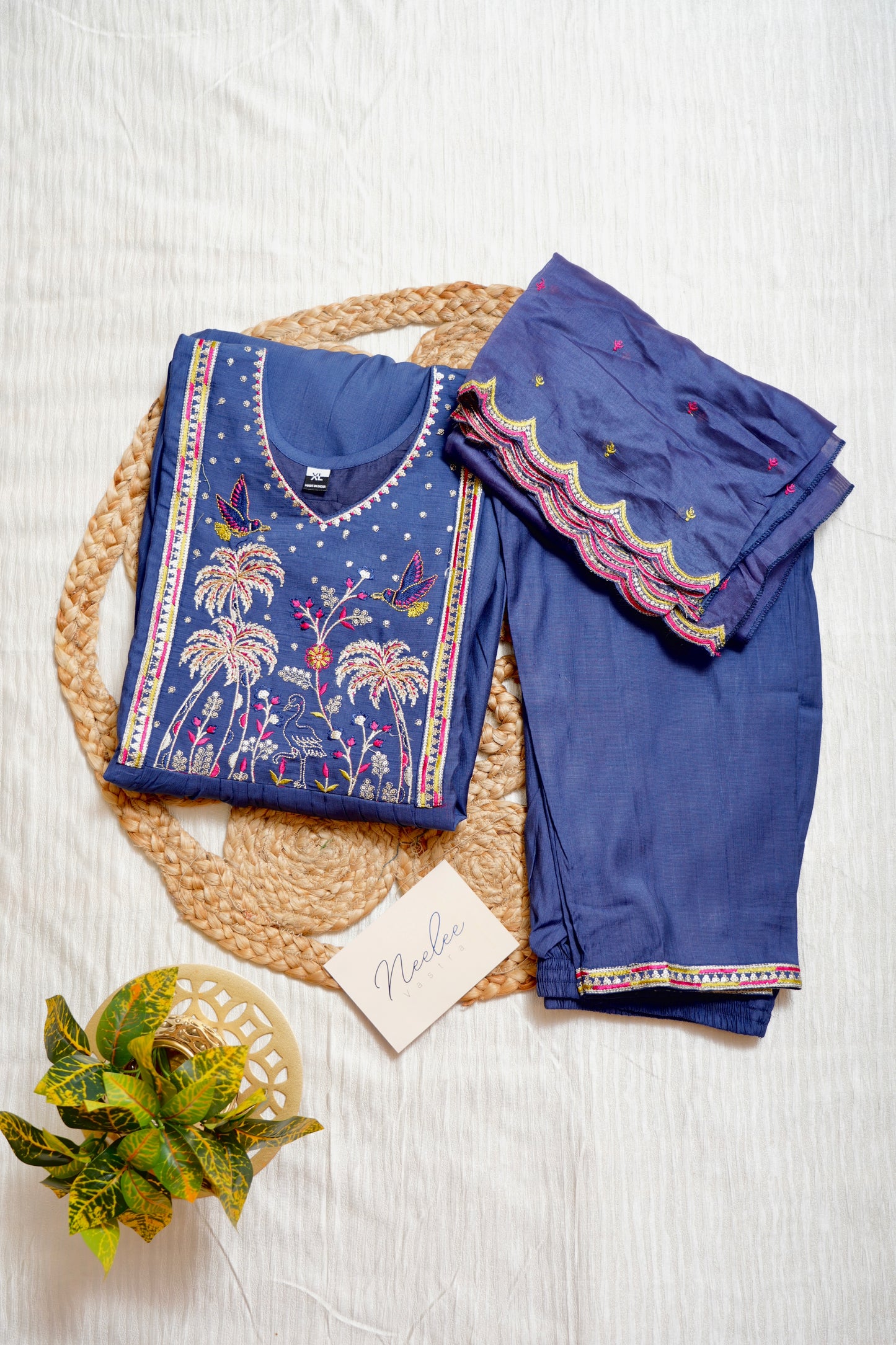 Vertican Silk A-Line Suit Set with Pant & Dupatta - NV004