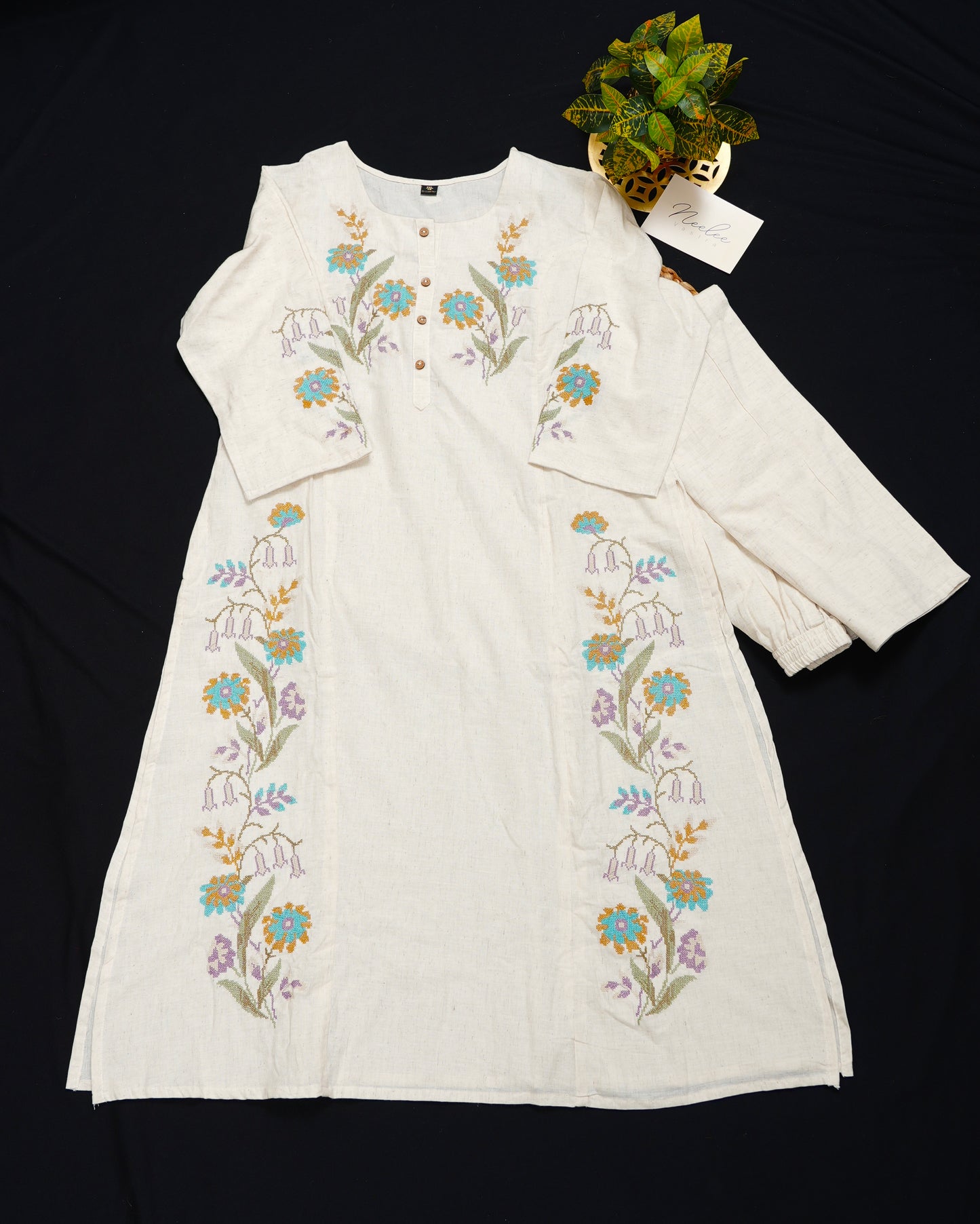 Jute Cotton Kurtha set with Pant - NV024