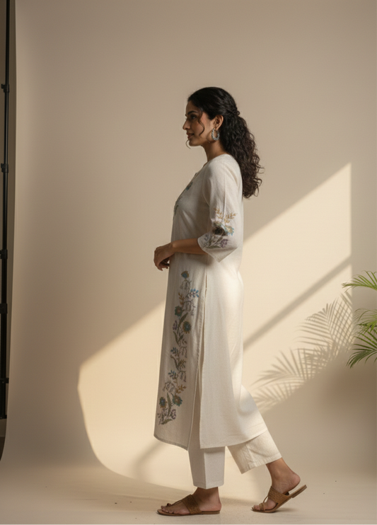 Jute Cotton Kurtha set with Pant - NV024