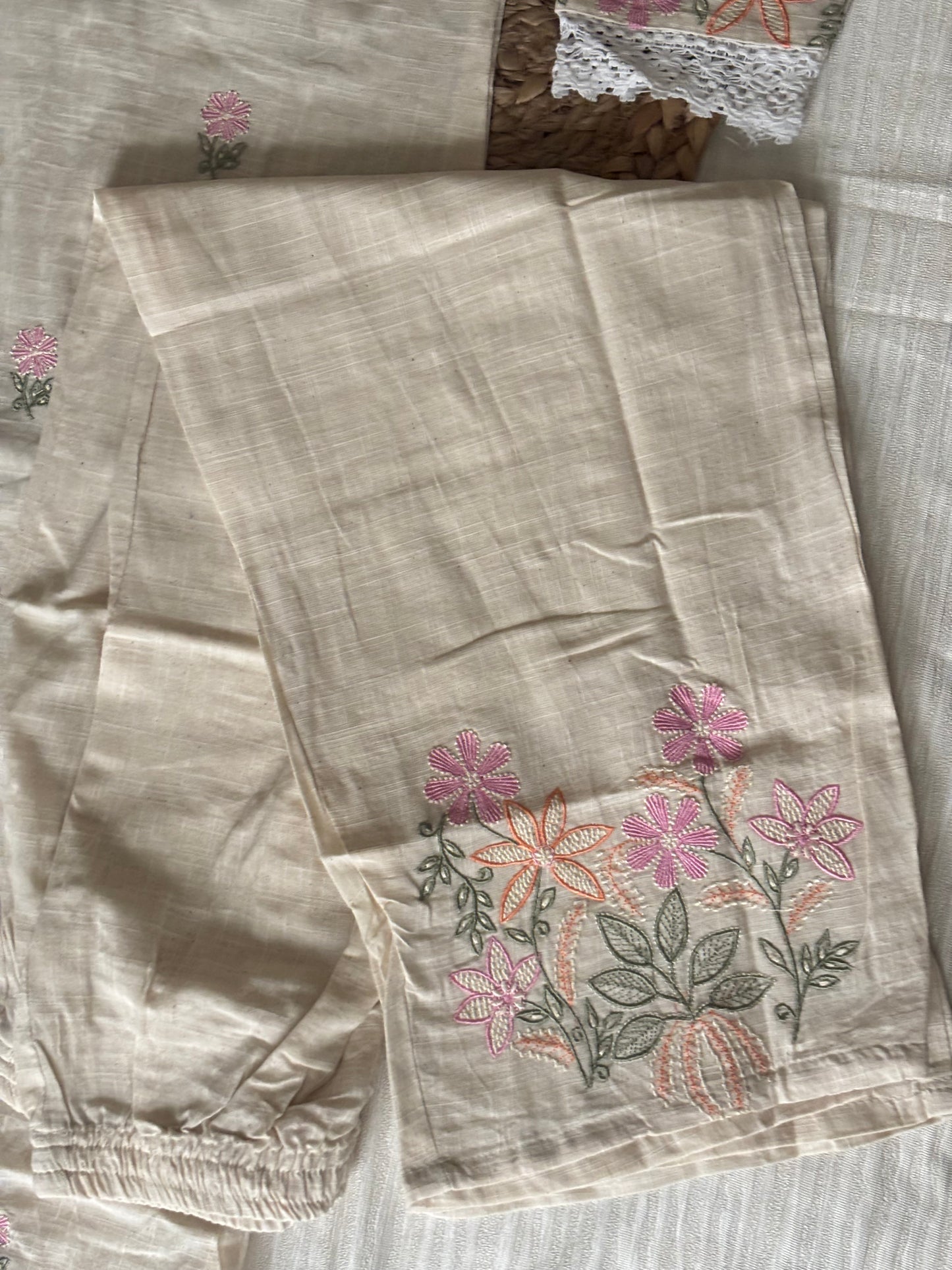 Cotton Slub Kurtha Set with Pant - NV025