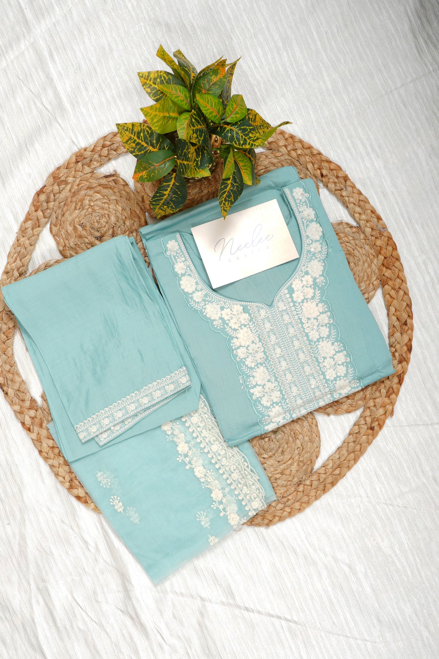 Roman Silk Straight Kurtha Set with Pant & Dupatta - NV015