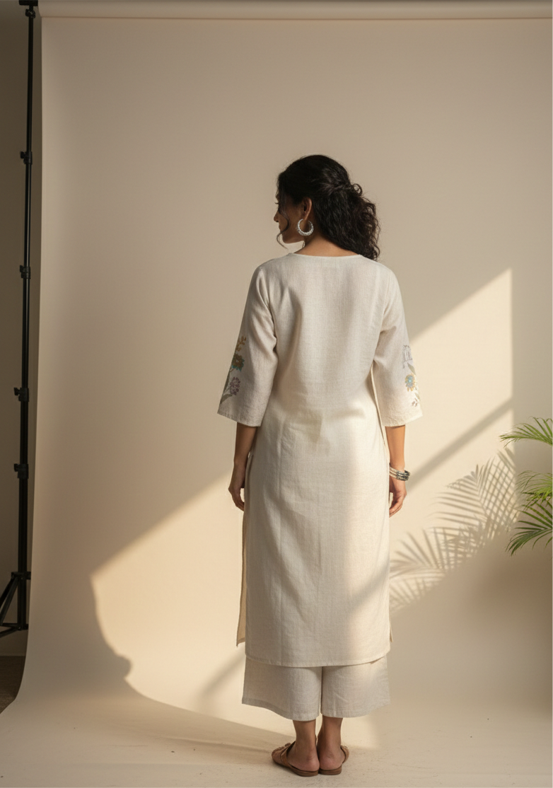 Jute Cotton Kurtha set with Pant - NV024