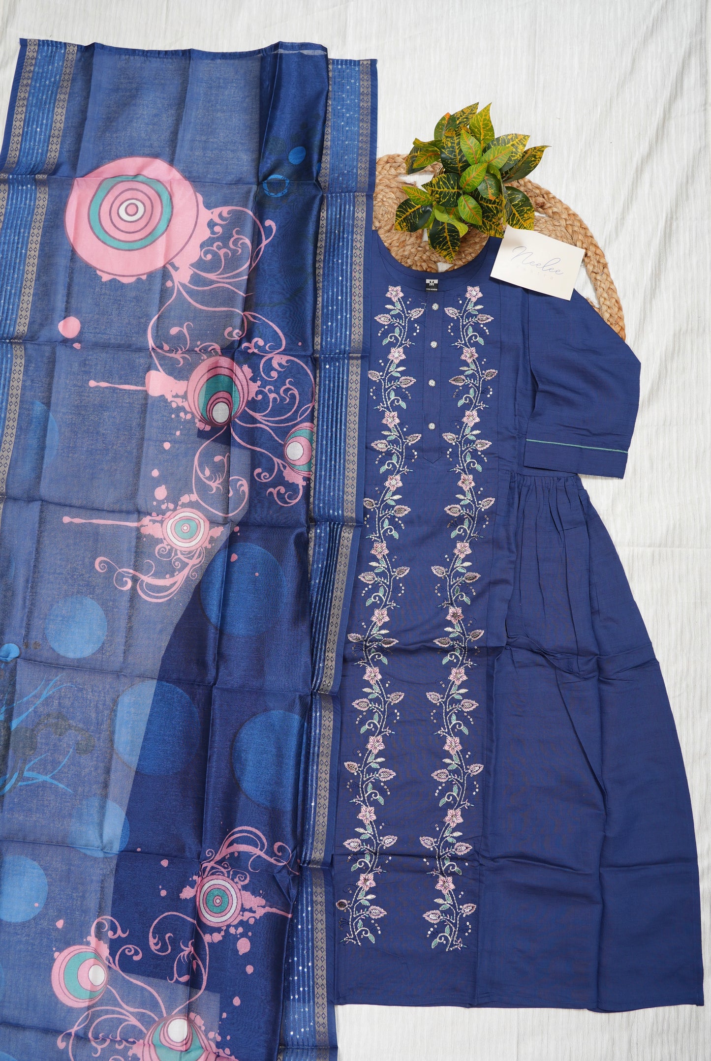 Vertican Silk A-Line Kurta Set with Pant & Dupatta - NV012