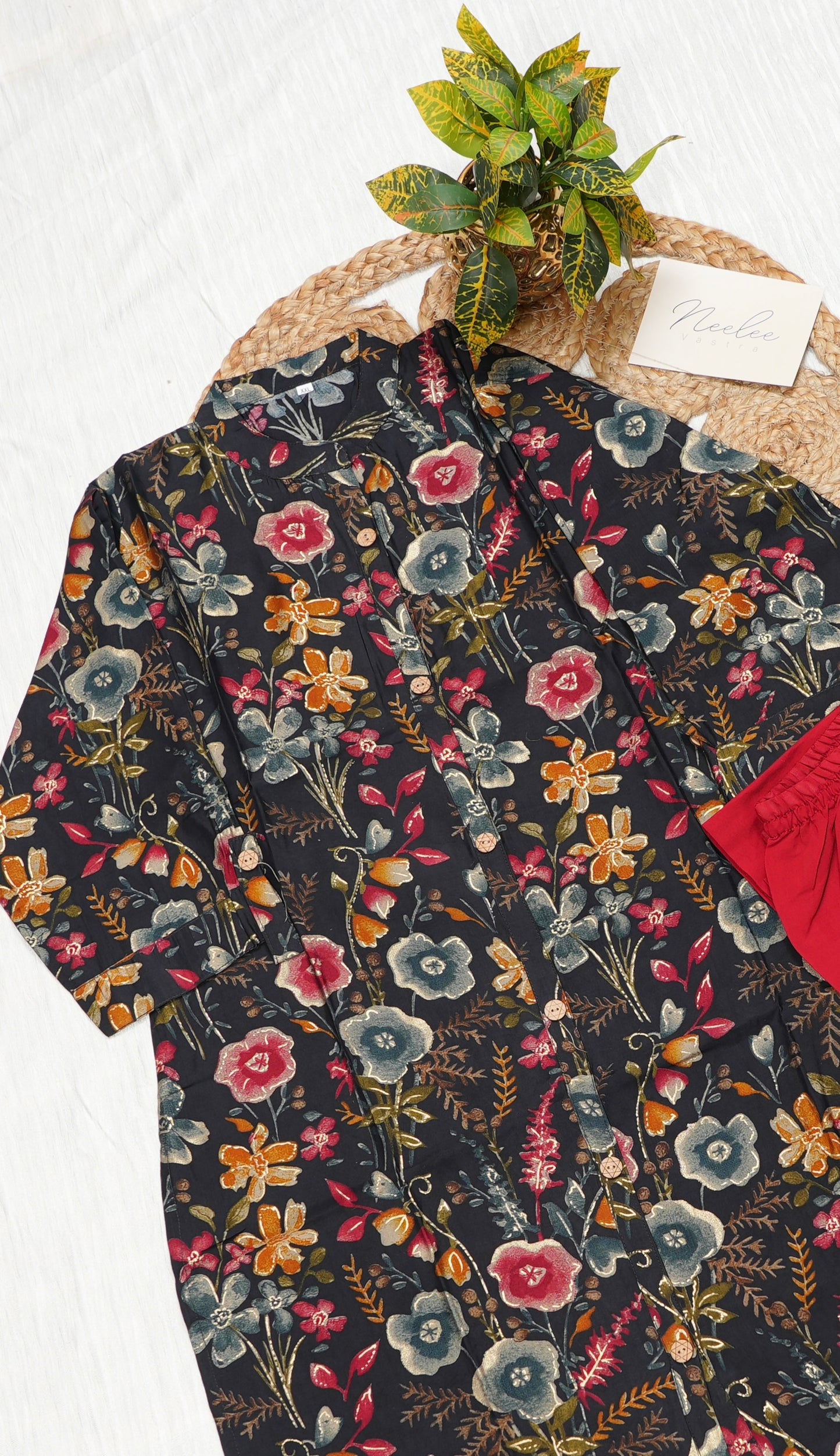 Modal Silk Straight Kurtha Set with Pant - NV020