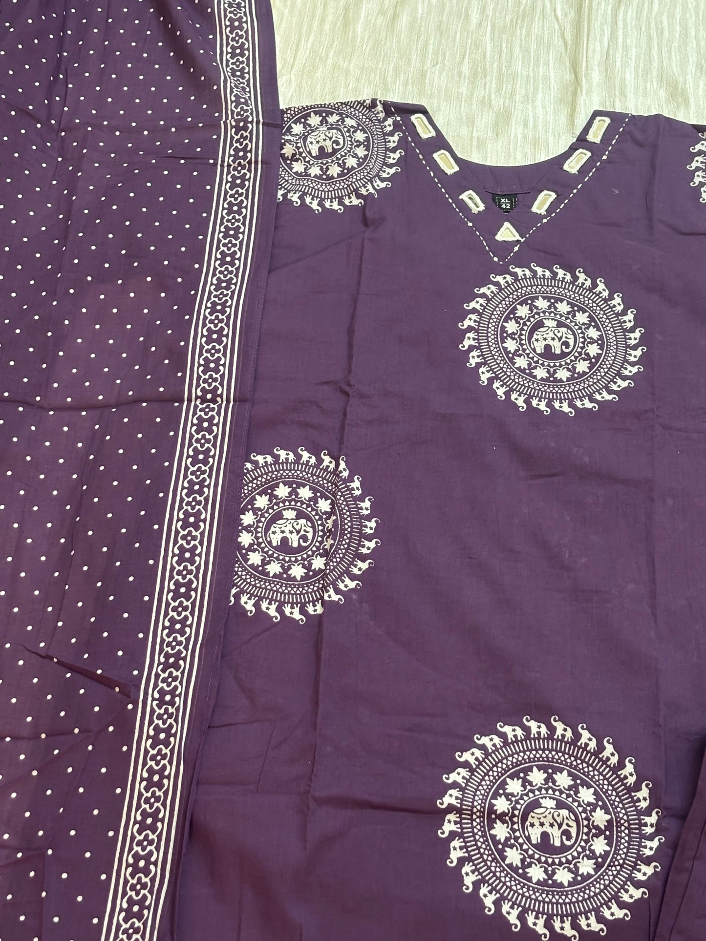 Soft Cotton Straight Kurtha set with Pant & Dupatta - NV030