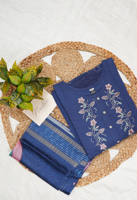 Vertican Silk A-Line Kurta Set with Pant & Dupatta - NV012