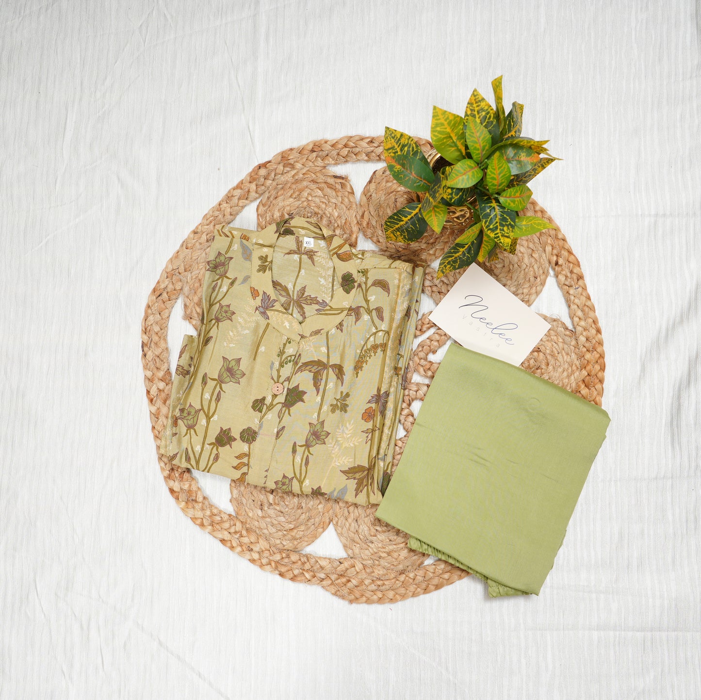 Modal Silk Straight Kurtha Set with Pant - NV021