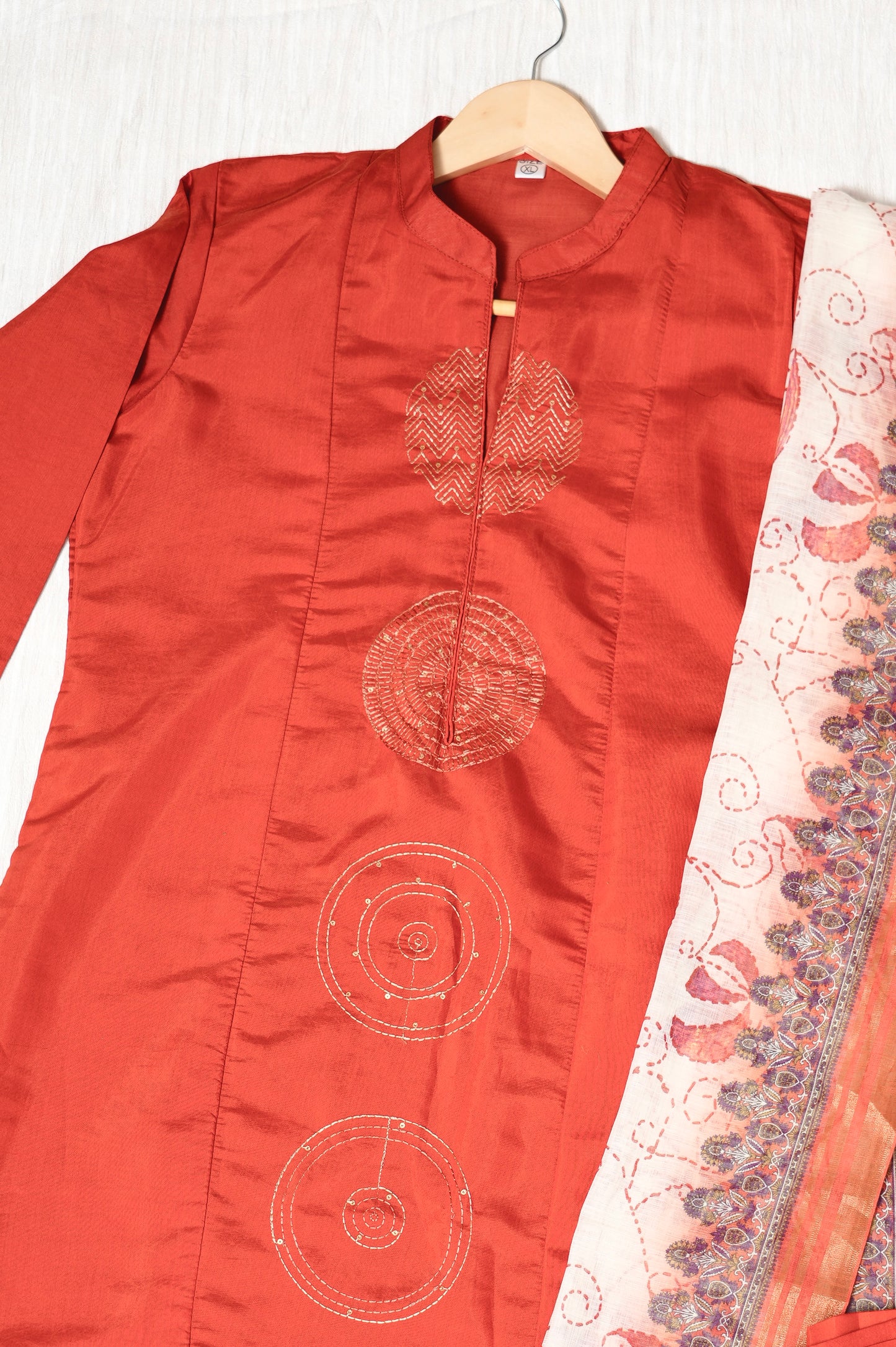 Roman Silk Straight Kurthi Set with Pant & Dupatta - NV005