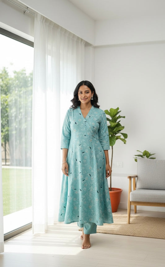 Vertican Silk A- line Kurta with Pant - NV018