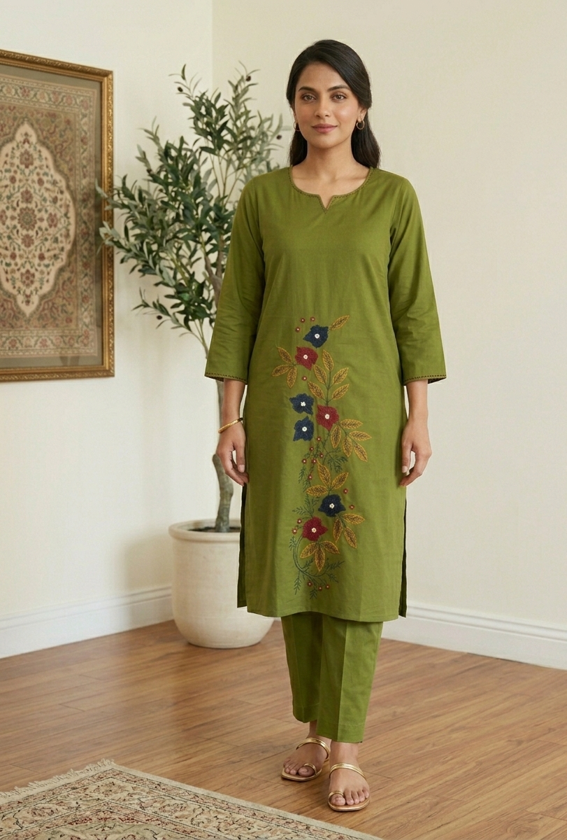 Cotton Kurtha Set with Pant - NV033